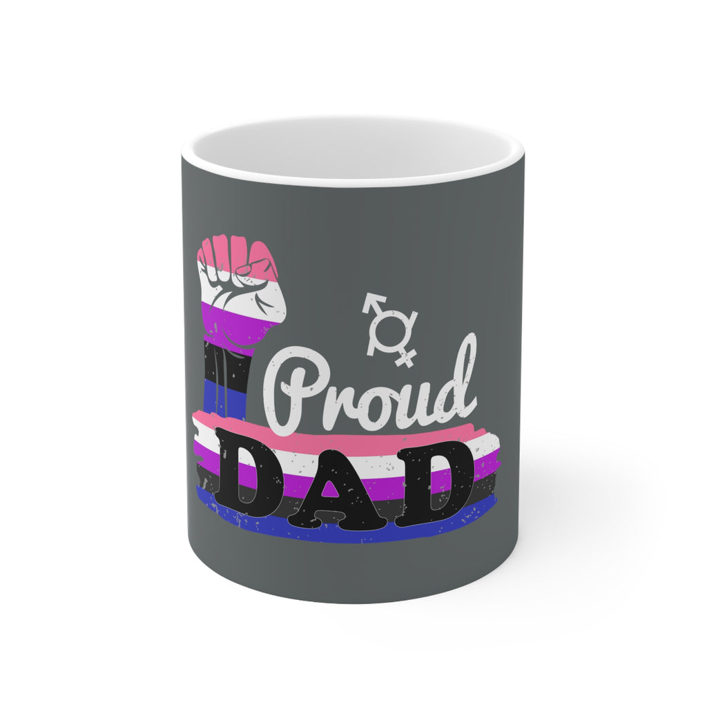 Genderfluid Pride Flag Ceramic Mug - Proud Dad Printify