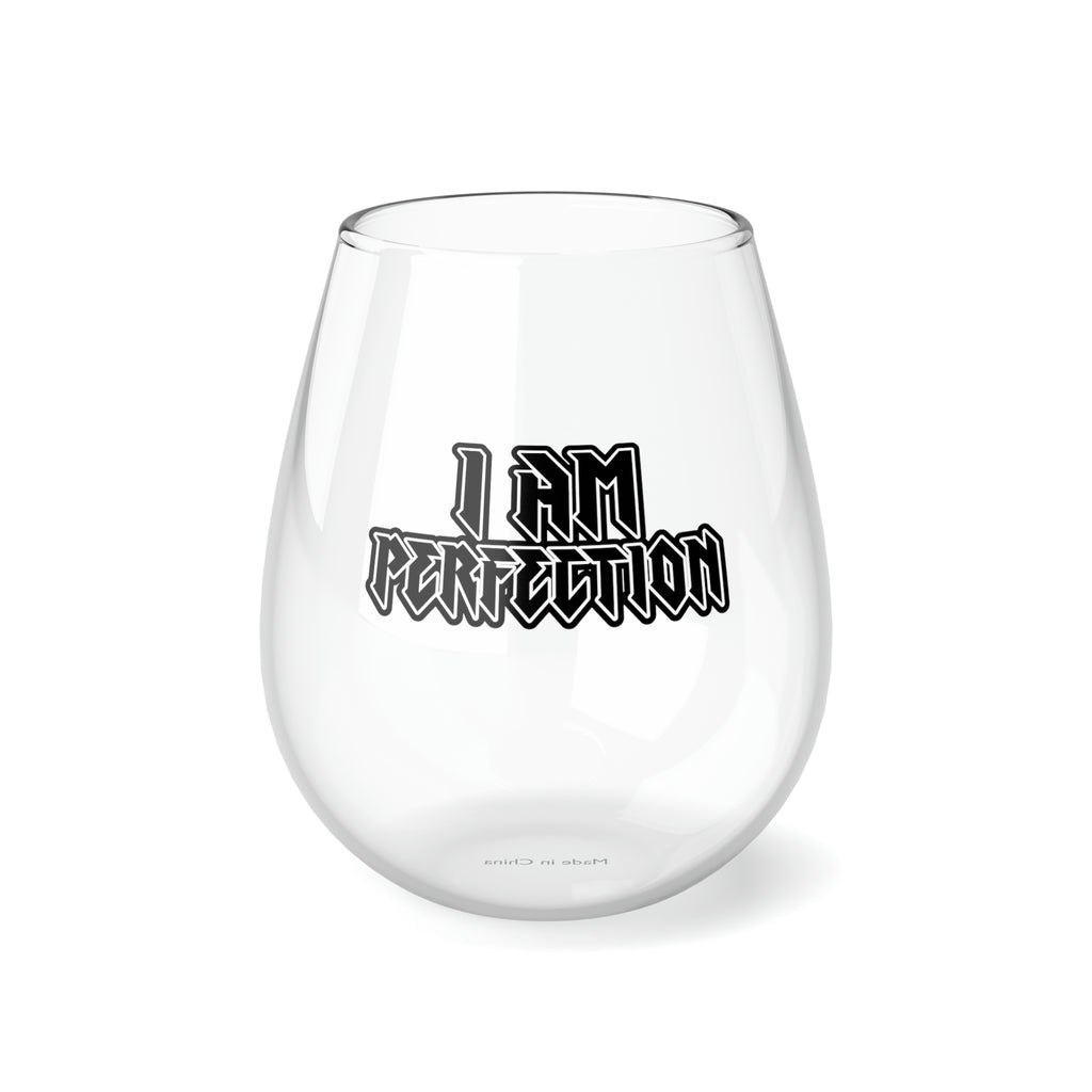 Christmas Stemless Wine Glass, I am Perfection Printify