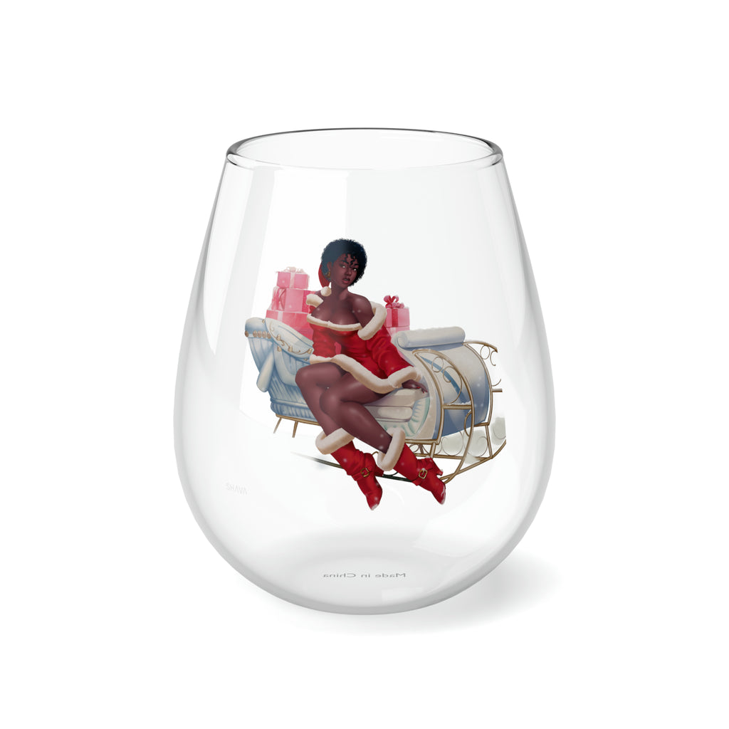 Christmas Stemless Wine Glass, Hot Chocolate For Santa Printify