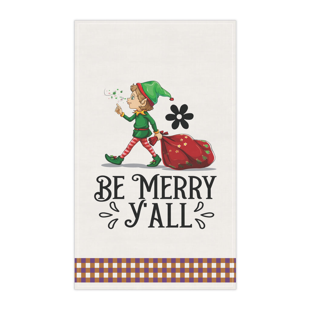 Christmas Kitchen Towel - Be Merry Y'all Printify