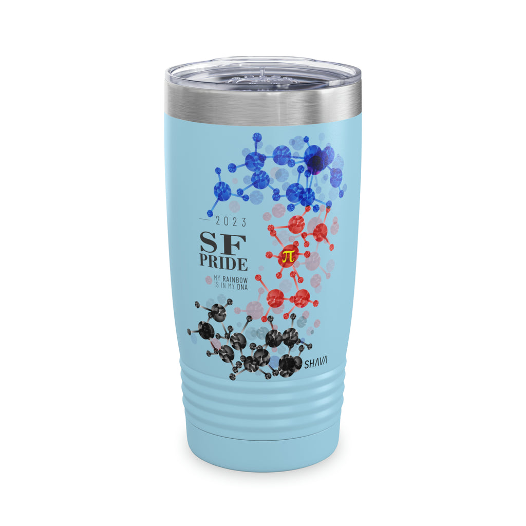 SHAVA CO Polyamory Flag 2023 Pride, San Francisco Ringneck Tumbler 20oz - My Rainbow Is In My DNA Printify