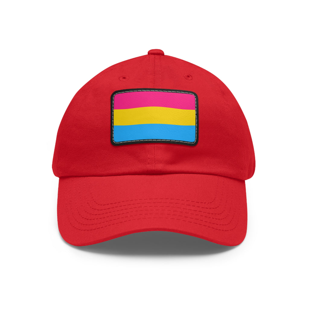 SHAVA CO Pansexual Flag Dad Hat with Leather Patch (Rectangle) Printify