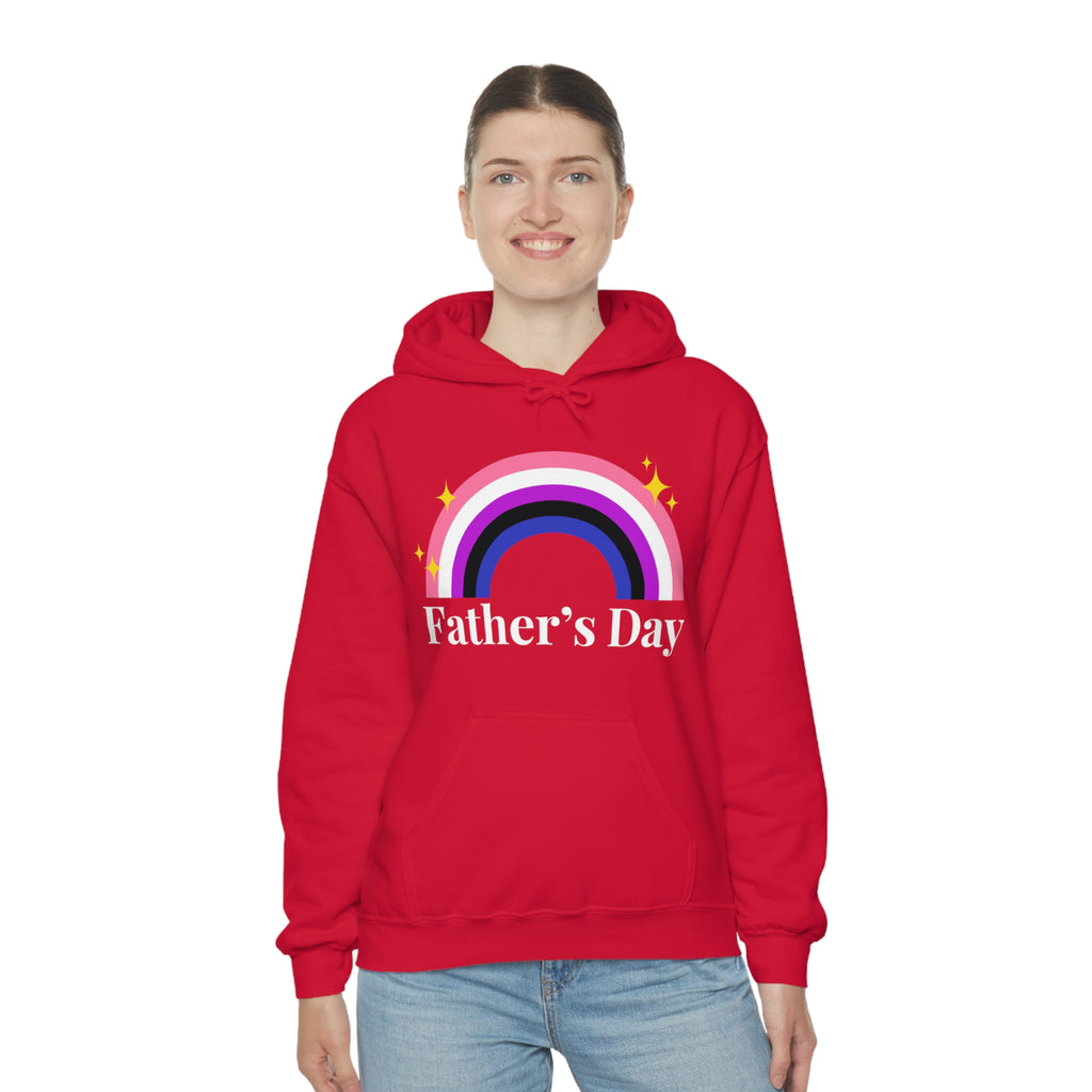 SHAVA CO Genderfluid Flag, Unisex Heavy Blend™ Hooded Sweatshirt - Father's Day Printify