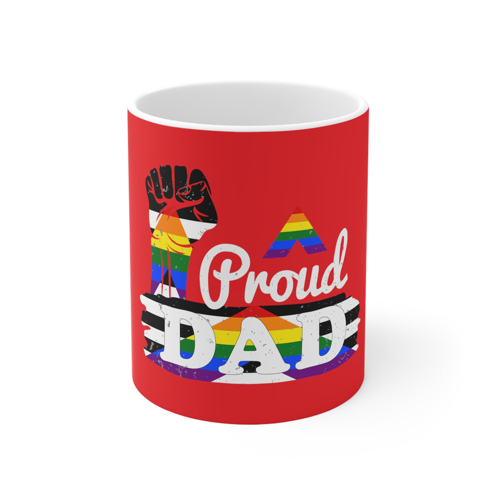 Straight Ally Pride Flag Ceramic Mug - Proud Dad Printify
