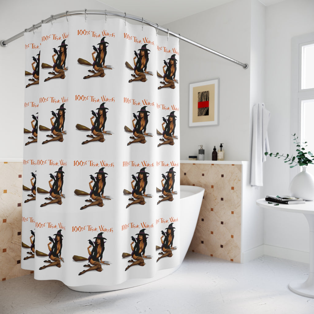 Halloween Polyester Shower Curtain - 100% That Witch Printify