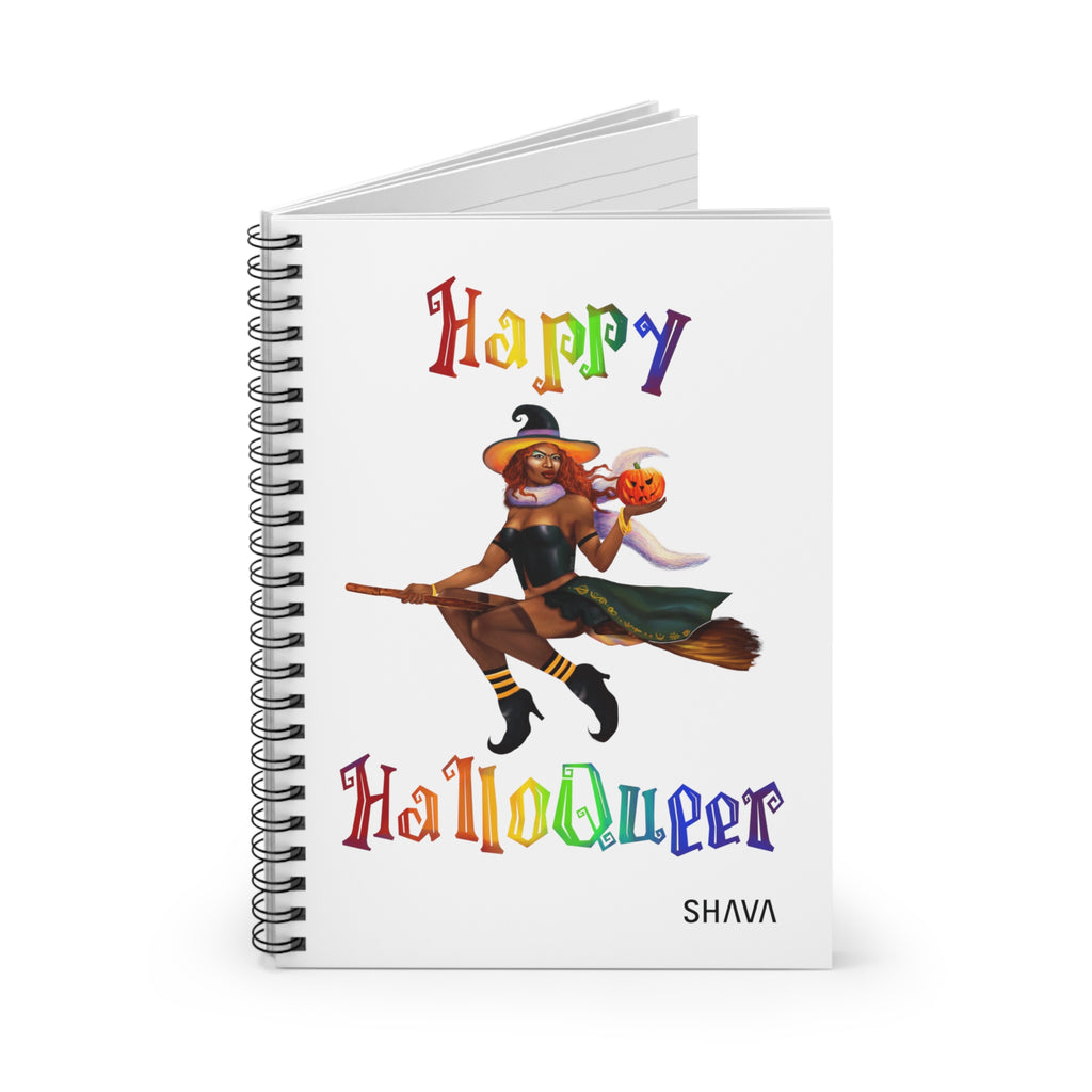 Halloween/ Spiral Notebook - Ruled Line/ Happy Hallowqueer - Black Printify