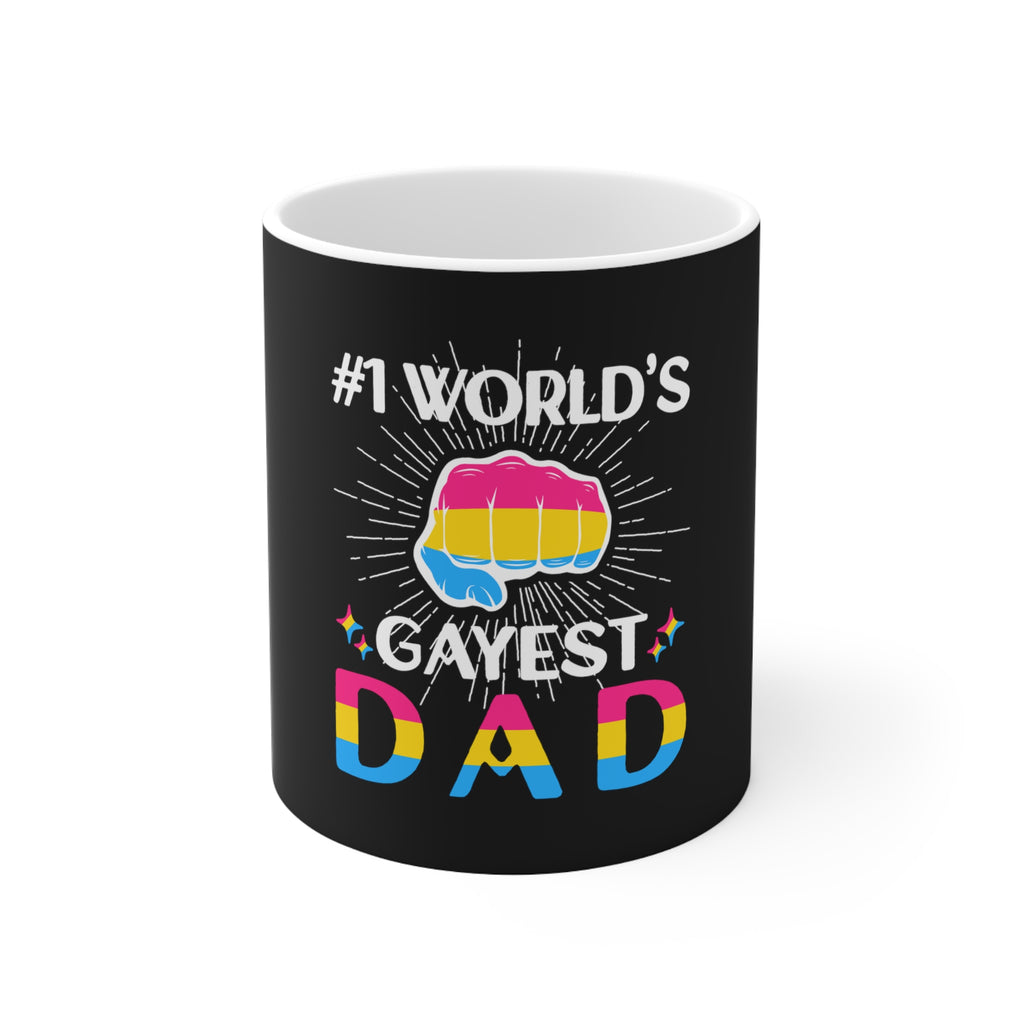 Pansexual Pride Flag Ceramic Mug - #1 World's Gayest Dad Printify