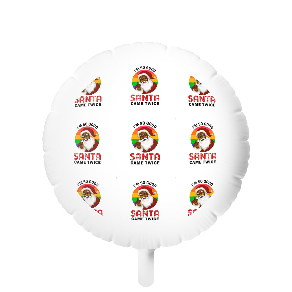 Christmas LGBTQ Mylar Helium Balloon , Santa Comes Twice Printify