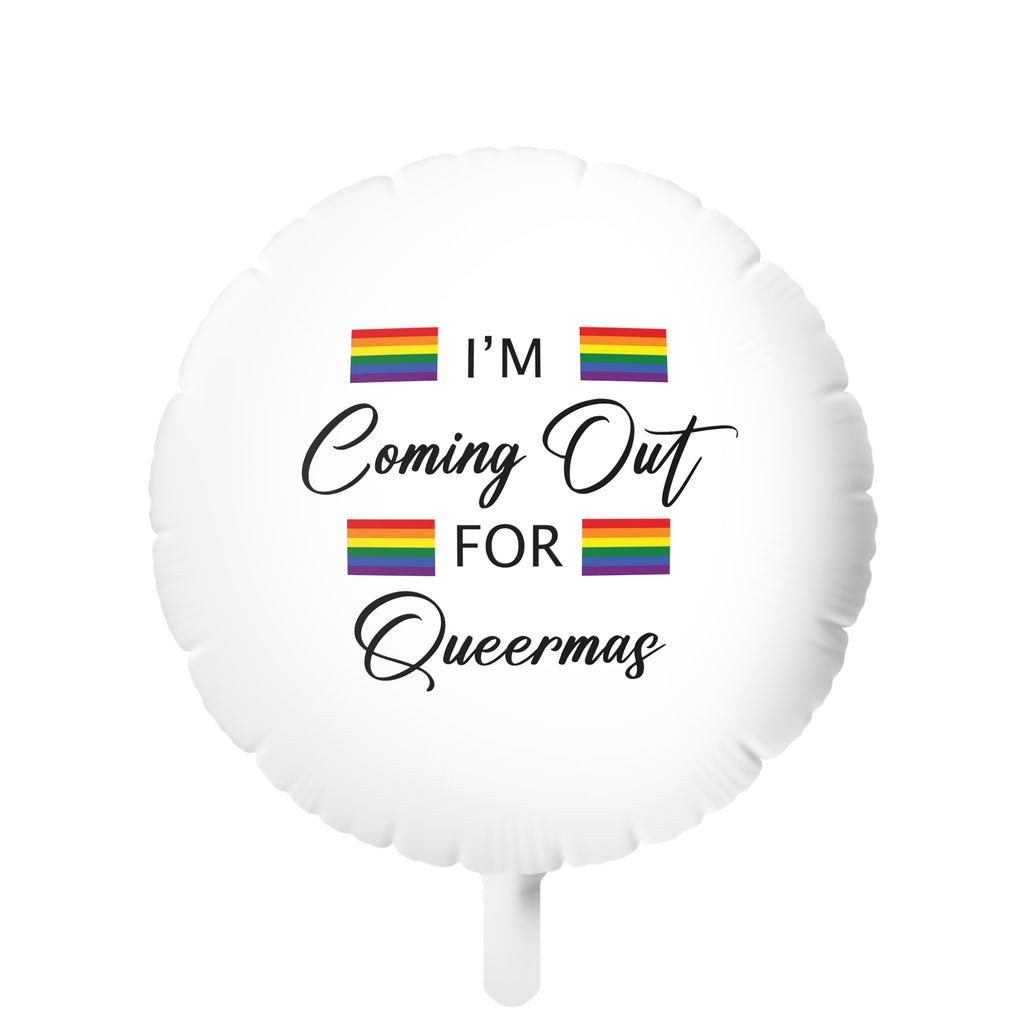 Christmas LGBTQ Mylar Helium Balloon , I am Coming Out for  Queermas Printify