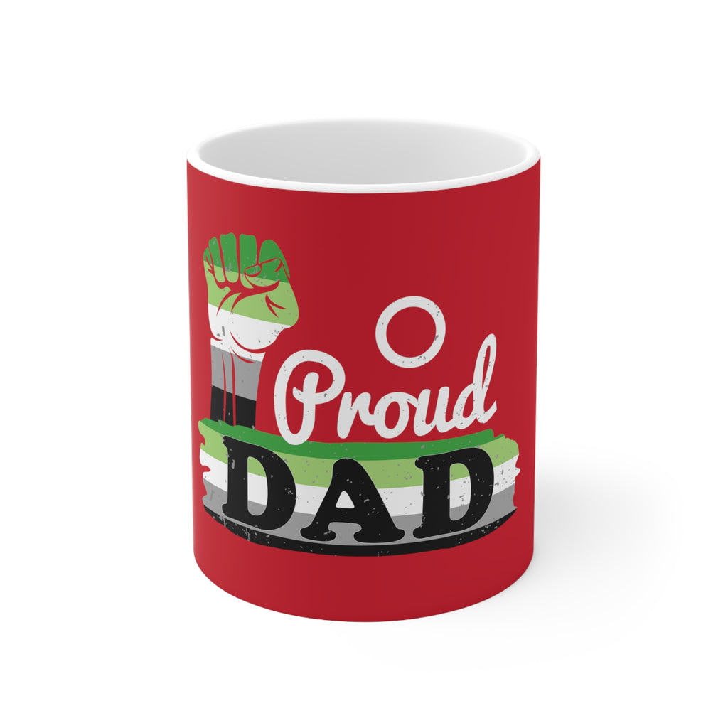 Aromantic Pride Flag Ceramic Mug - Proud Dad Printify