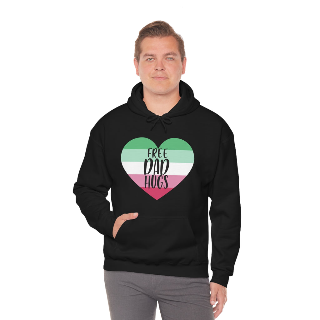 SHAVA CO Abrosexual Flag, Unisex Heavy Blend™ Hooded Sweatshirt - Free Dad Hugs Printify