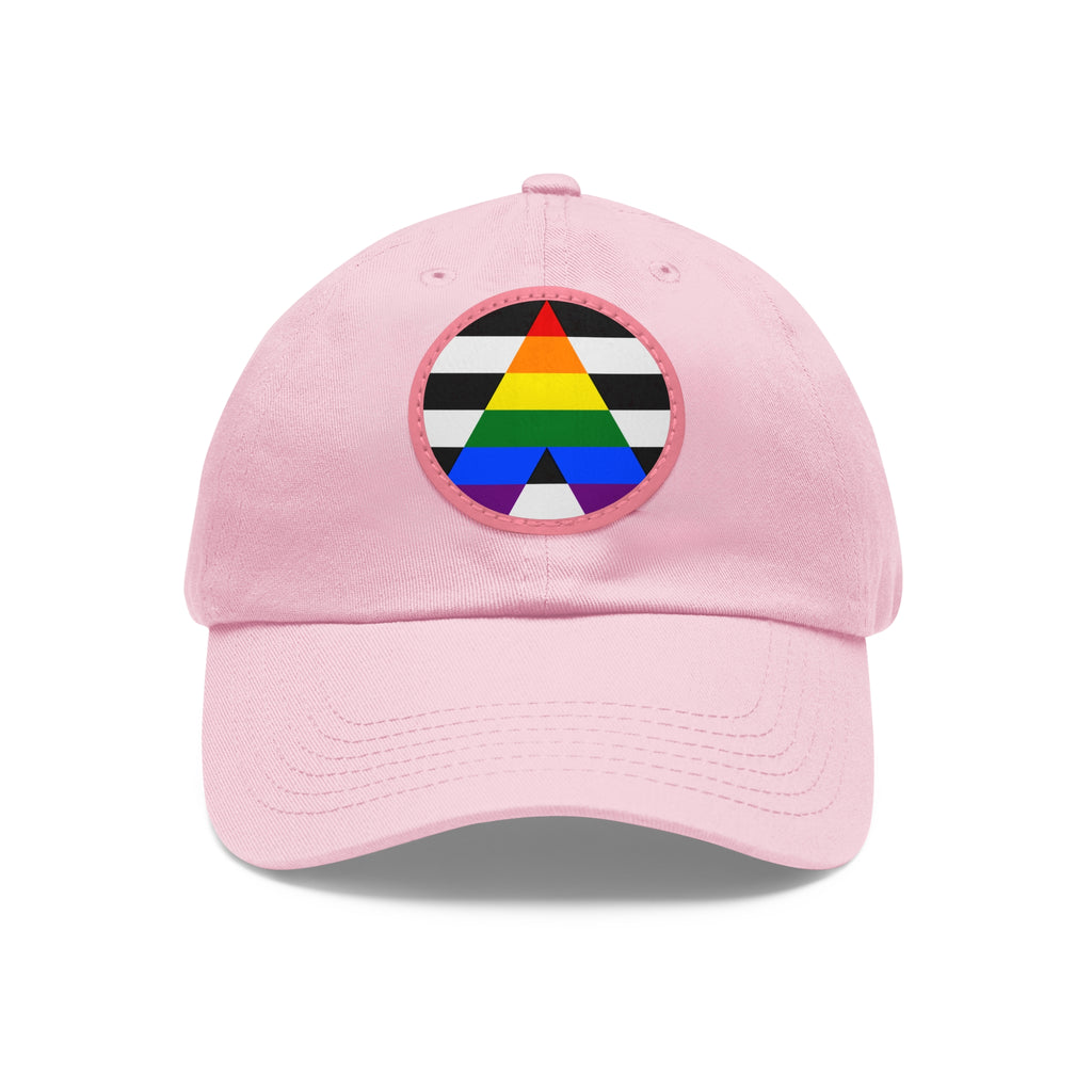 SHAVA CO Straight Ally Flag Dad Hat with Leather Patch (Round) Printify