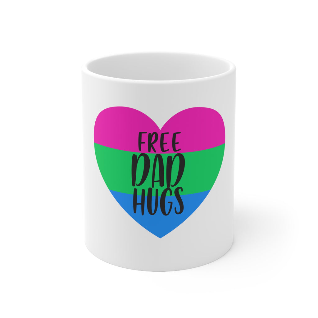 Polysexual Pride Flag Ceramic Mug - Free Dad Hugs Printify