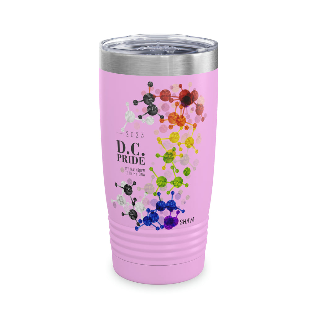 SHAVA CO Straight Ally Flag 2023 Pride, Washington D.C Ringneck Tumbler 20oz - My Rainbow Is In My DNA Printify