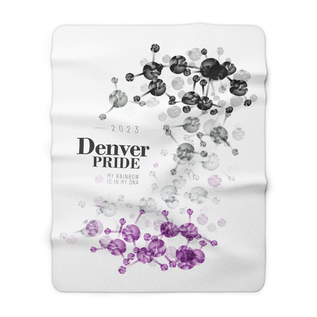 SHAVA CO Asexual Flag 2023 Pride, Denver Sherpa Fleece Blanket - My Rainbow Is In My DNA Printify