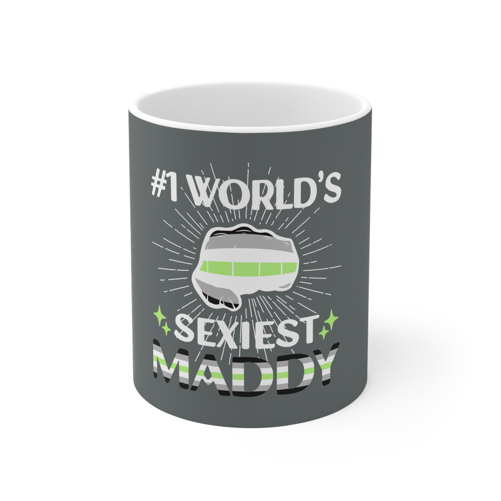 Aromantic Pride Flag Ceramic Mug - #1 World's Sexiest Maddy Printify