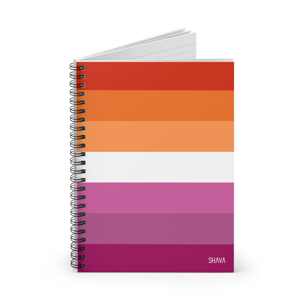 LGBTQ Spiral Notebook - Ruled Line - Lesbian Flag Printify