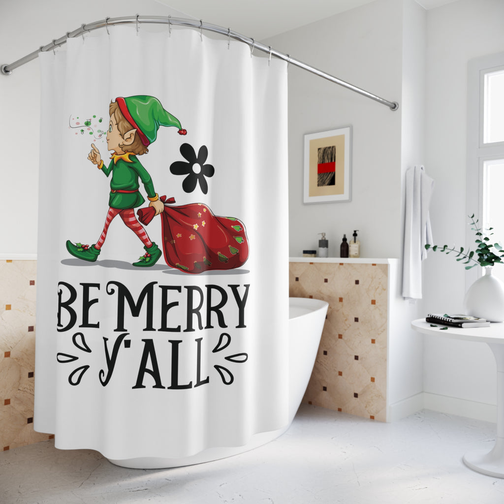 Christmas  Shower - Curtains - Be Merry Y,ALL Printify