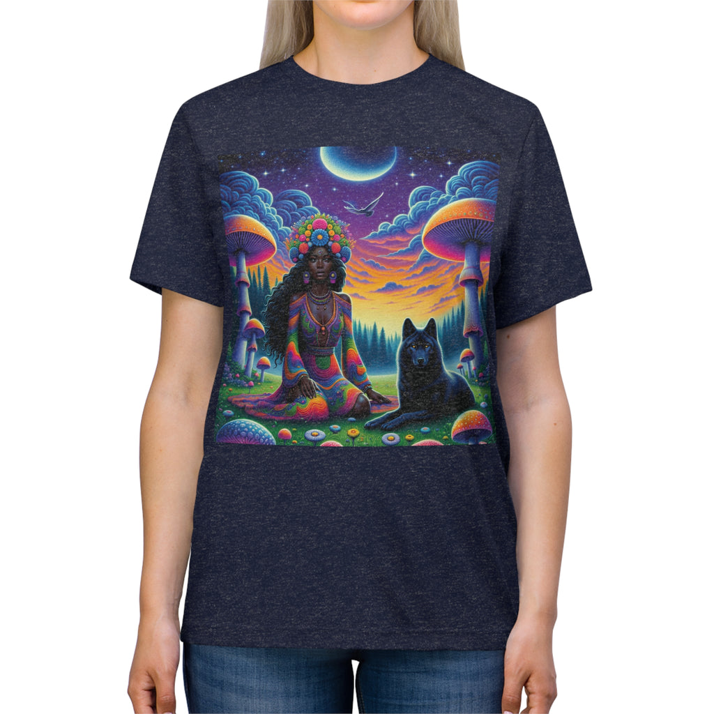 unisex Triblend Tee - What Meant For Me Will Find Its Way To Me - Serenity Under the Cosmic Twilight Printify