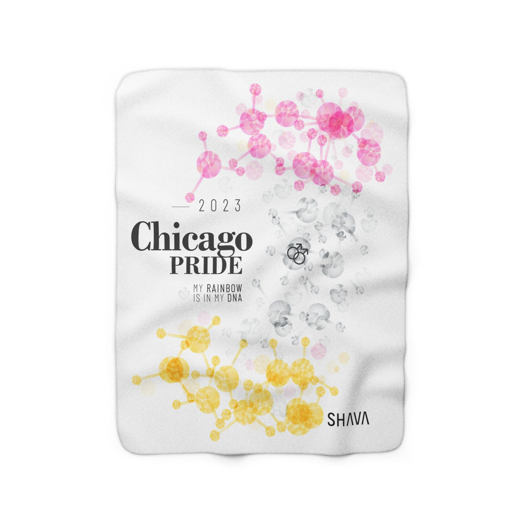 SHAVA CO Twink Flag 2023 Pride, Chicago Sherpa Fleece Blanket - My Rainbow Is In My DNA Printify