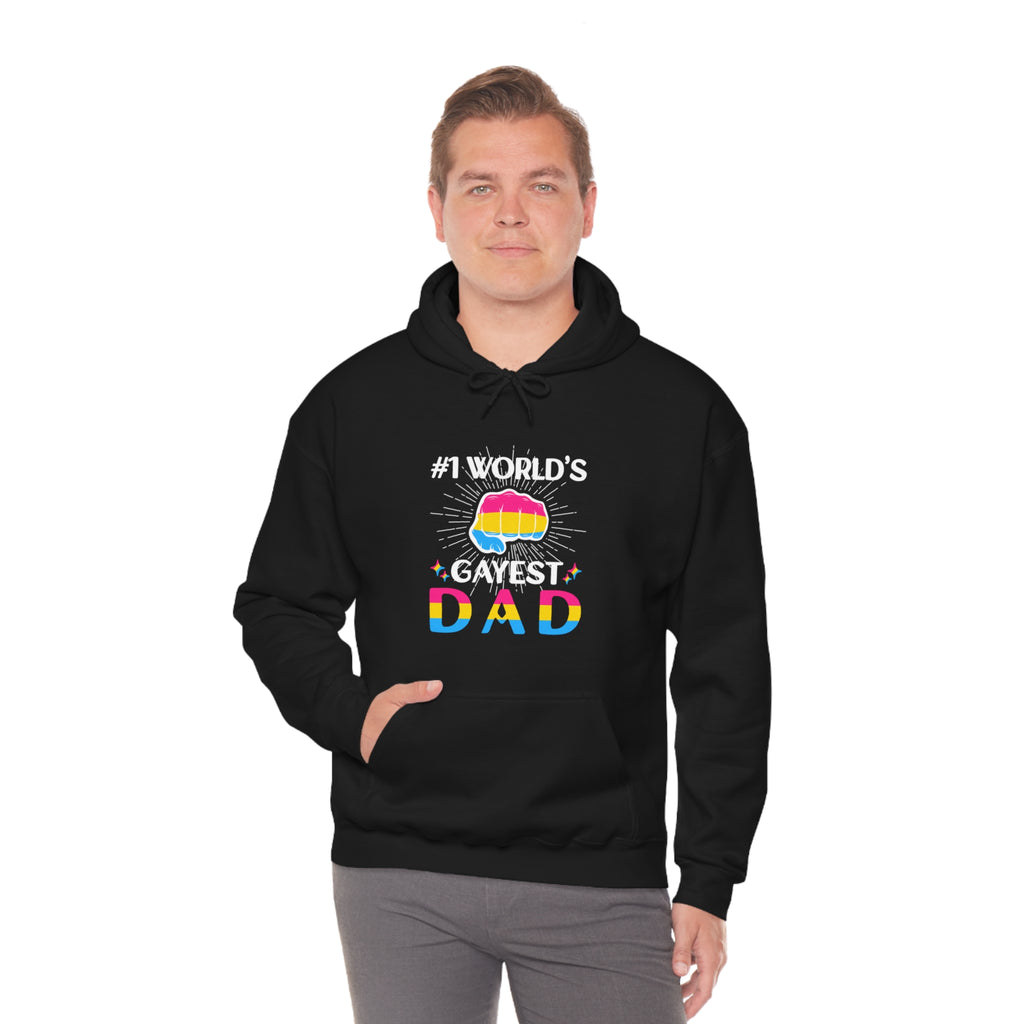 SHAVA CO Pansexual Flag , Unisex Heavy Blend™ Hooded Sweatshirt - #1 World's Gayest Dad Printify