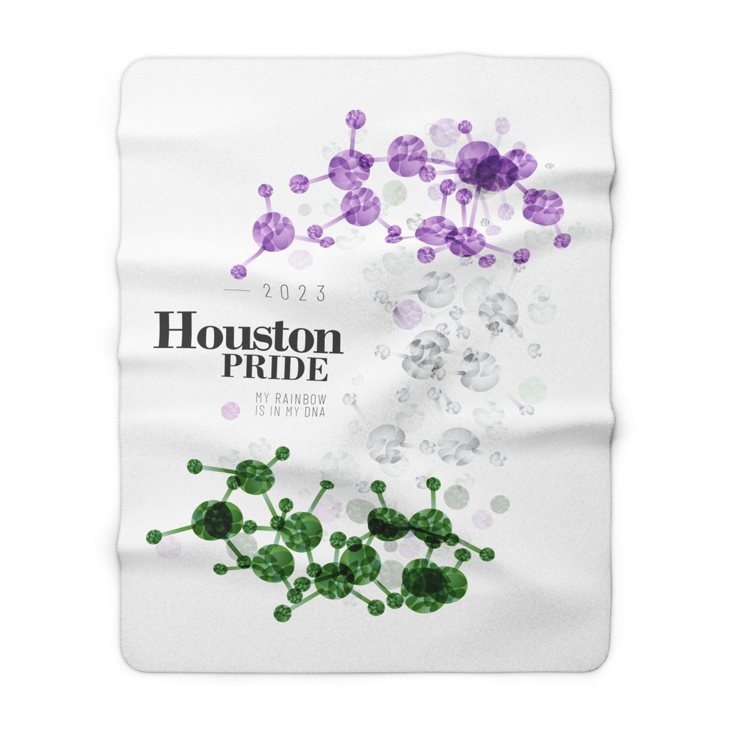 SHAVA CO Genderqueer Flag 2023 Pride, Houston Sherpa Fleece Blanket - My Rainbow Is In My DNA Printify