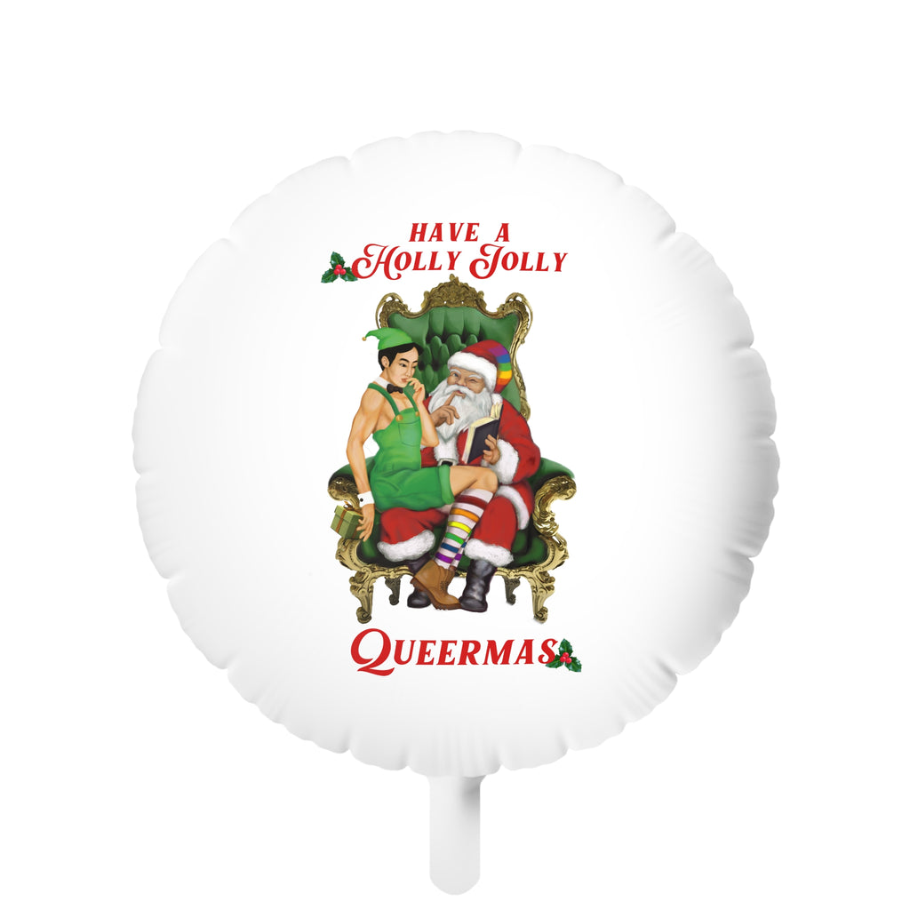 Christmas LGBTQ Mylar Helium Balloon ,Holly Jolly Queermas(Asian) Printify