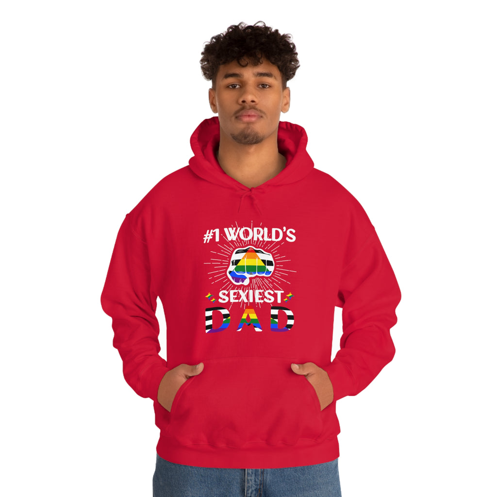 SHAVA CO Straight Ally Flag , Unisex Heavy Blend™ Hooded Sweatshirt - #1 World's Sexiest Dad Printify