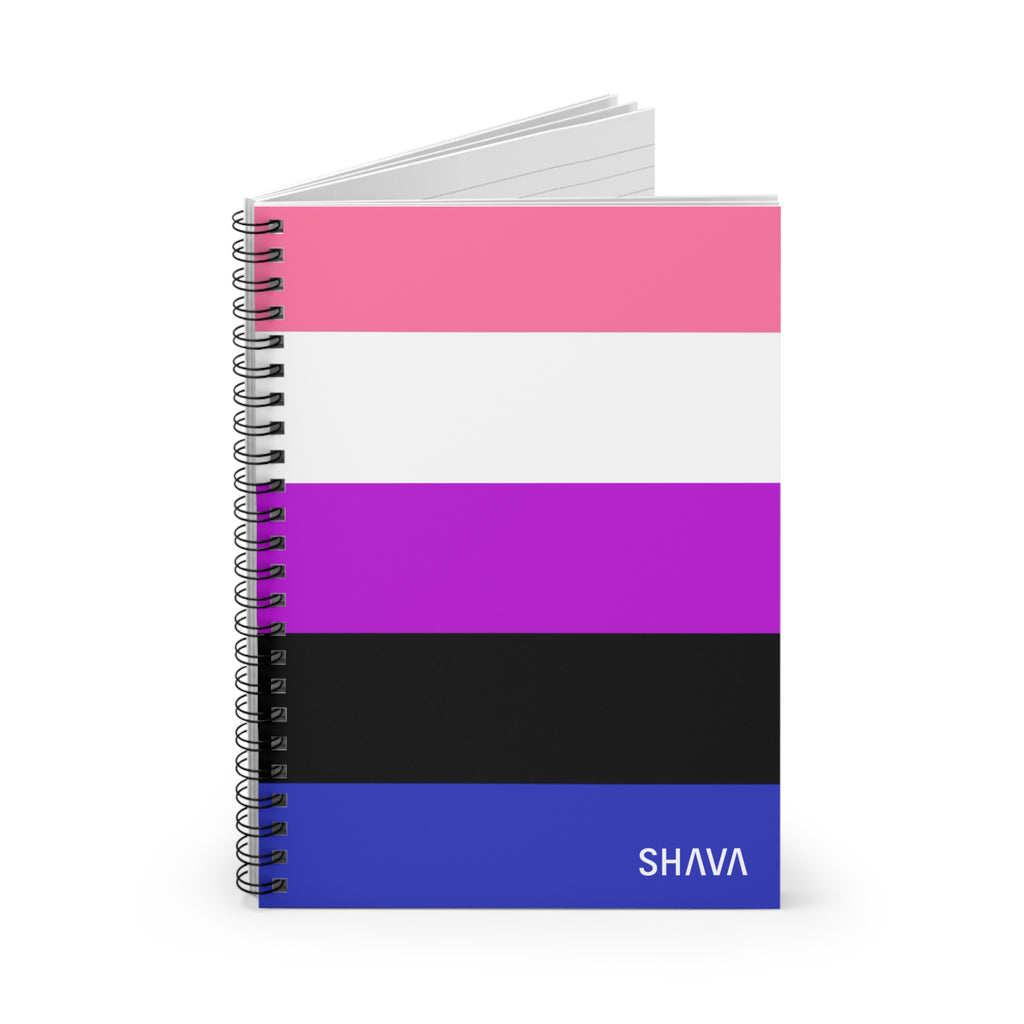 LGBTQ Spiral Notebook - Ruled Line - Genderfluid Flag Printify