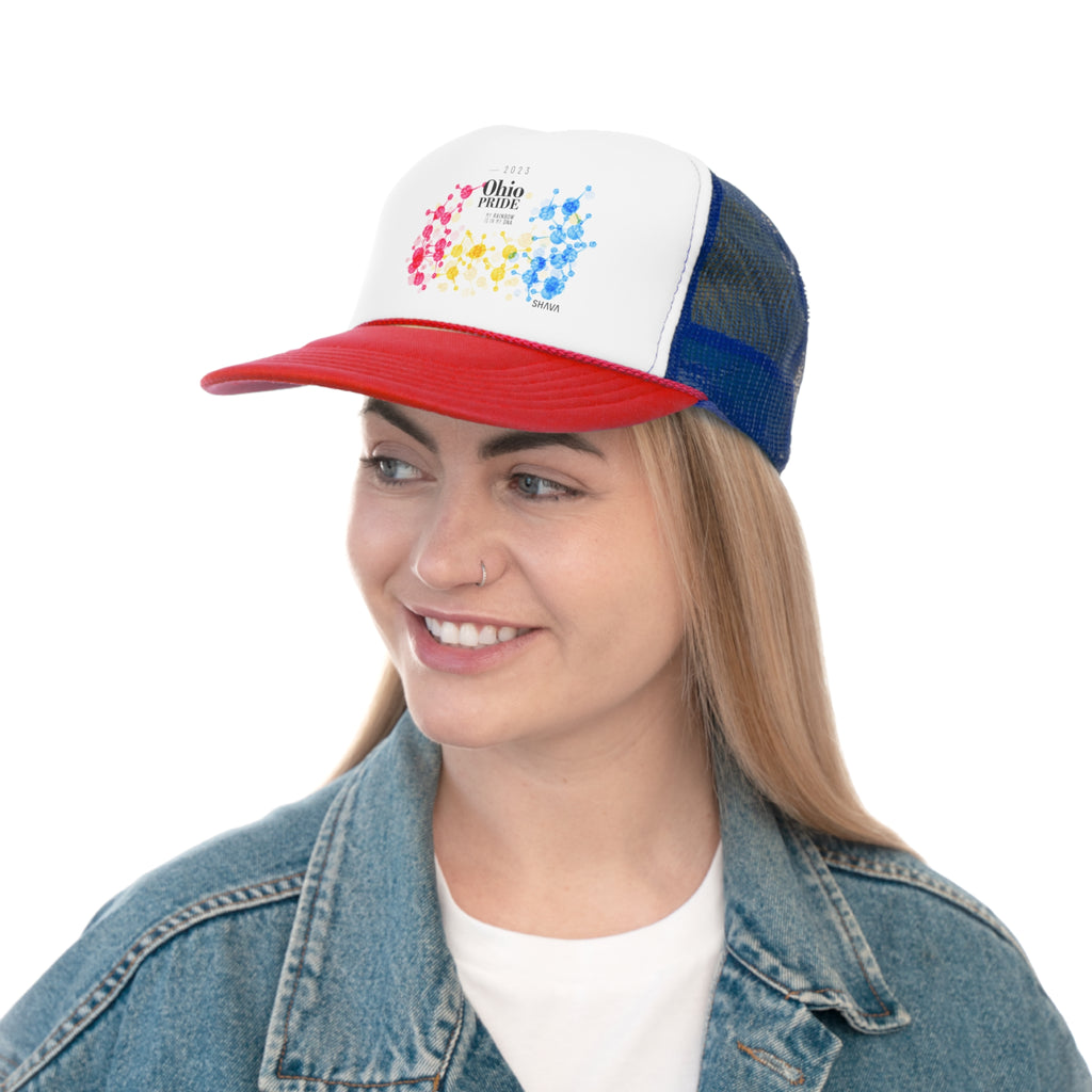 Pansexual Flag Trucker Caps Ohio Pride - My Rainbow is In My DNA Printify