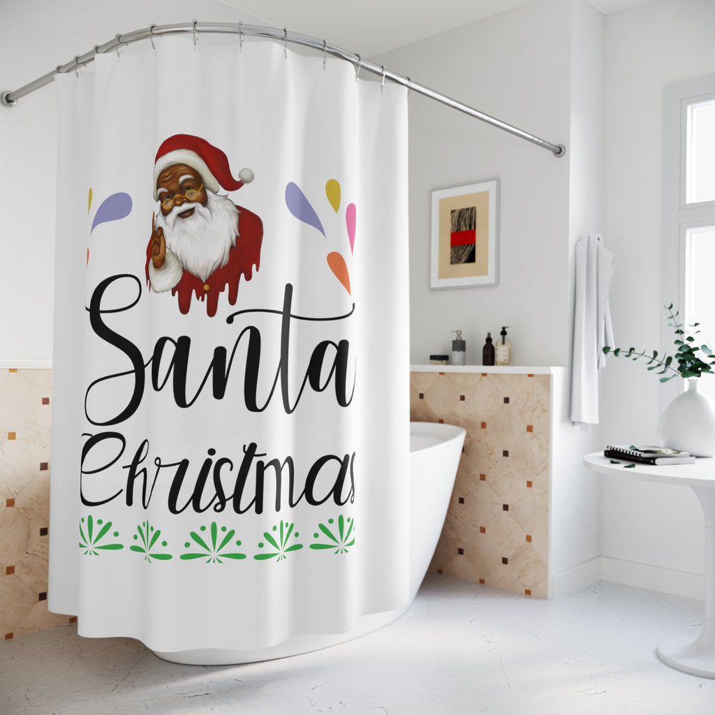 Christmas  Shower - Curtains - Santa Christmas Printify