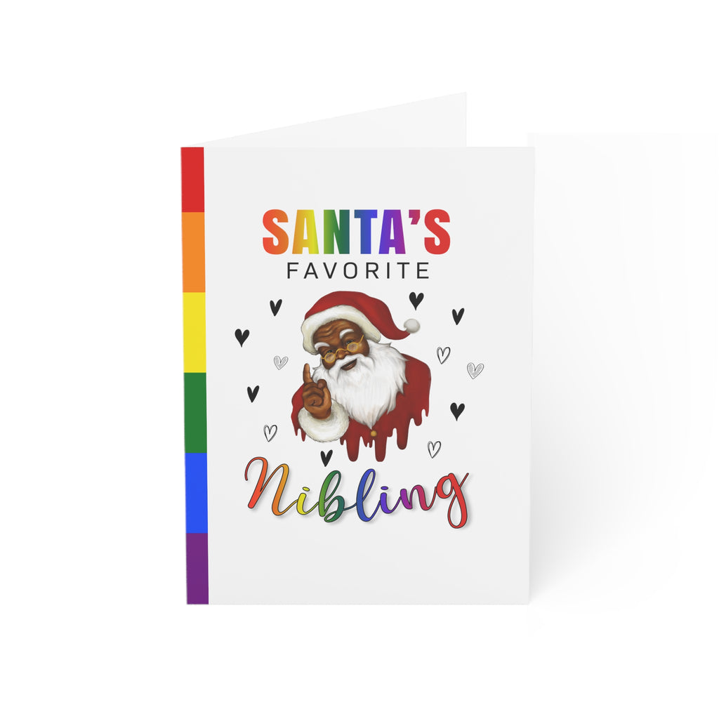 Merry Queermas Greeting Cards ' Santa's Favourite Nibbling Nonbinary Printify
