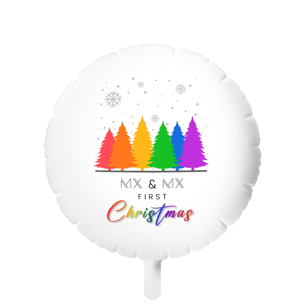 Christmas LGBTQ Mylar Helium Balloon , None Binary MX & MX Printify