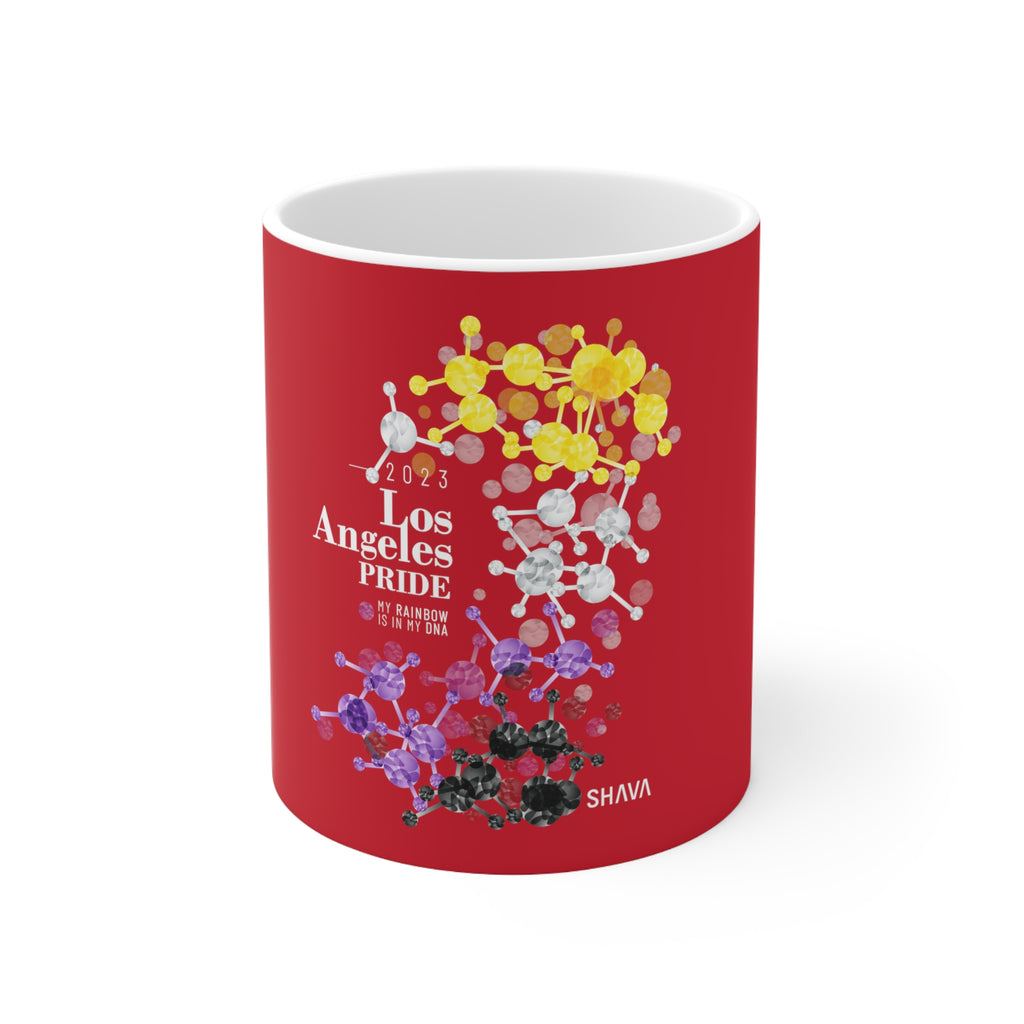 Non Binary Flag Los Angeles Pride Ceramic Mug - Rainbow Is In My DNA Printify