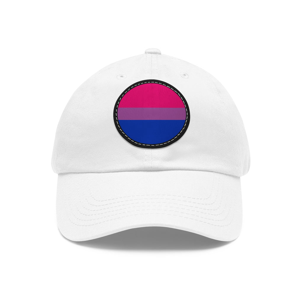 SHAVA CO Bisexual Flag Dad Hat with Leather Patch (Round) Printify