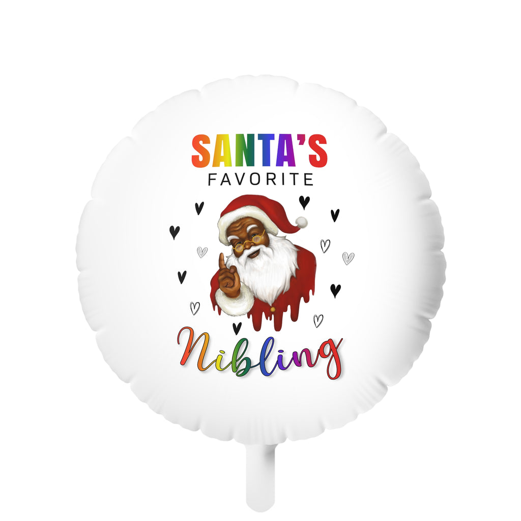 Christmas LGBTQ Mylar Helium Balloon , SANTA’S FAVORITE Nibling Printify