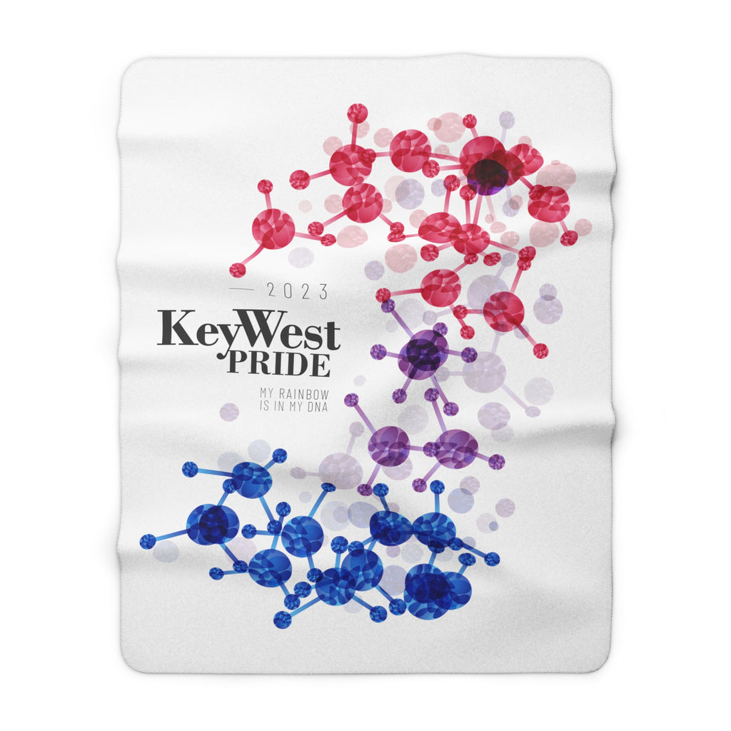 SHAVA CO Bisexual Flag 2023 Pride, Key West Sherpa Fleece Blanket - My Rainbow Is In My DNA Printify