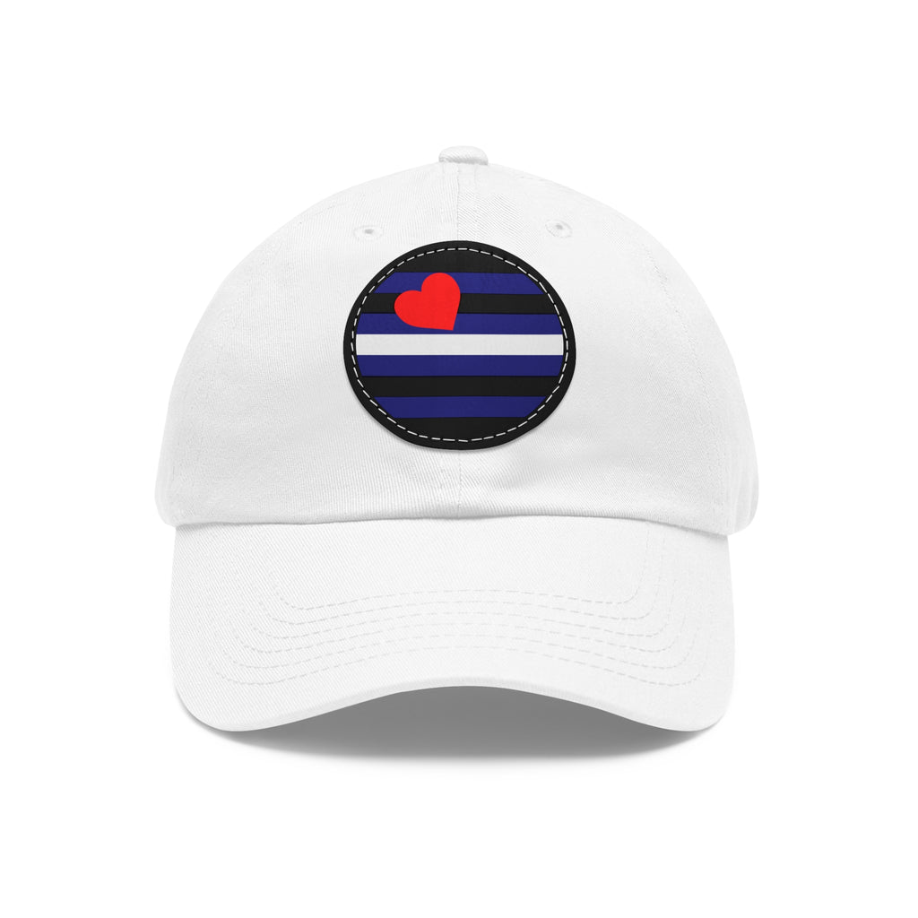 SHAVA CO Leather Flag Dad Hat with Leather Patch (Round) Printify