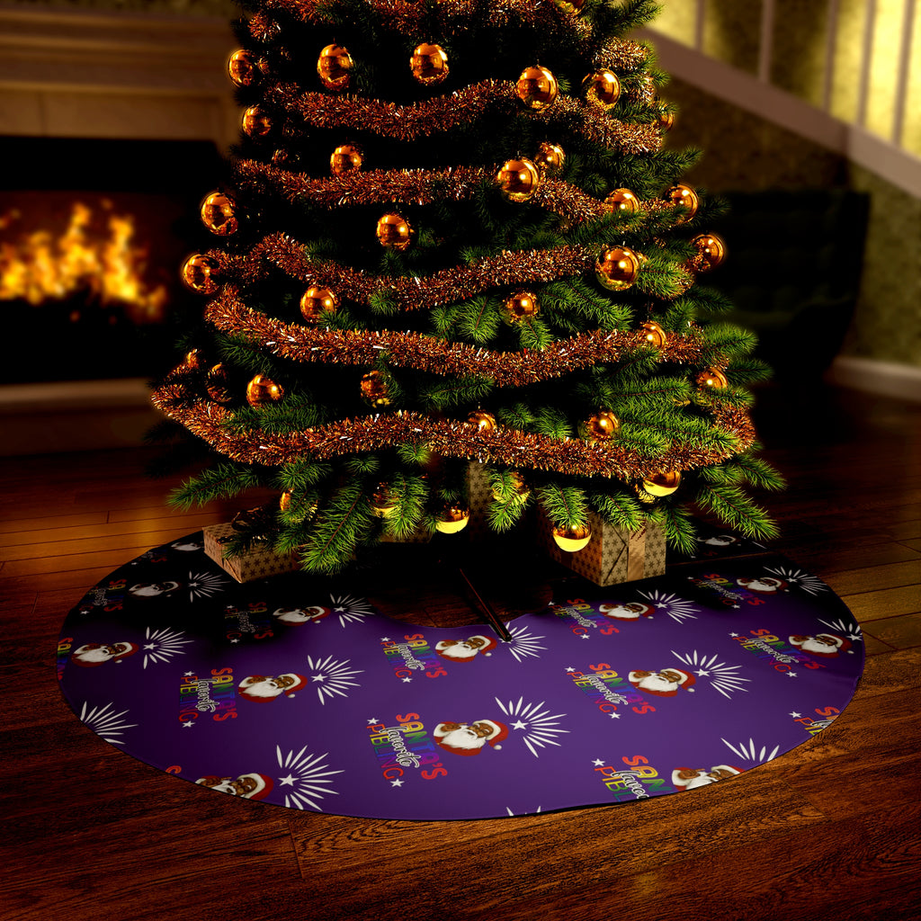 Christmas LGBTQ  Round Tree Skirt ,Nonbinary Santa's Favorite Pibling Printify