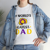 Thumbnail for SHAVA CO Intersexual Flag, Unisex Heavy Cotton Tee - #1 World's Gayest Dad Printify