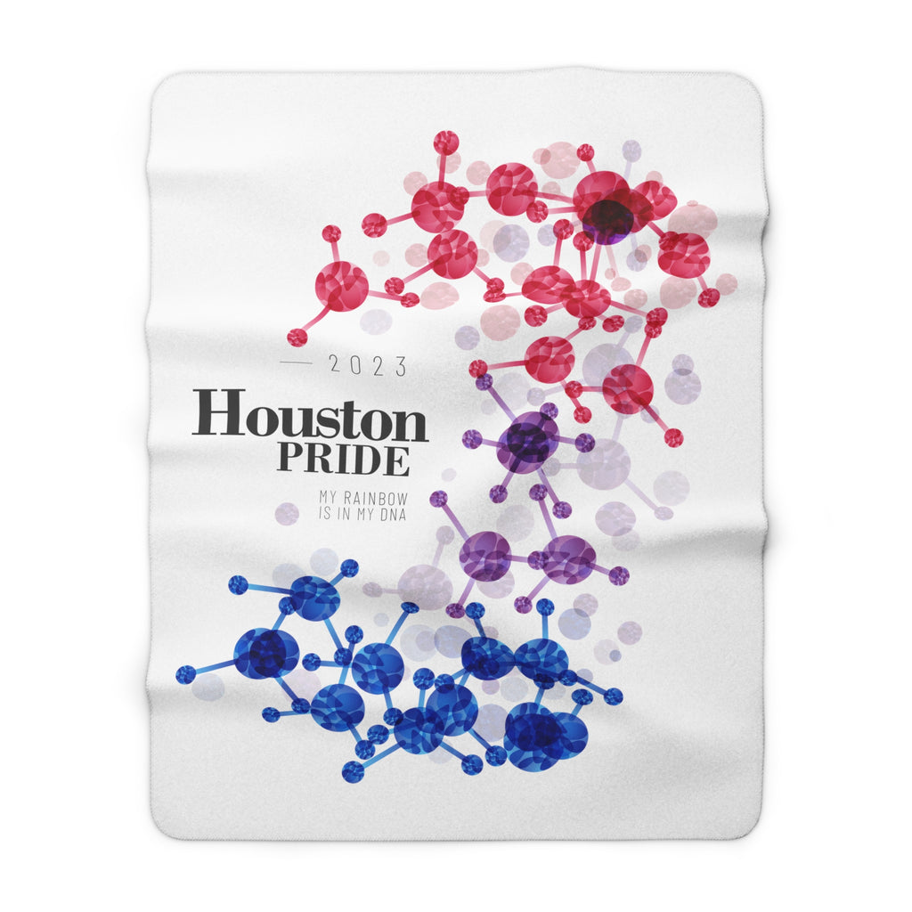 SHAVA CO Bisexual Flag 2023 Pride, Houston Sherpa Fleece Blanket - My Rainbow Is In My DNA Printify