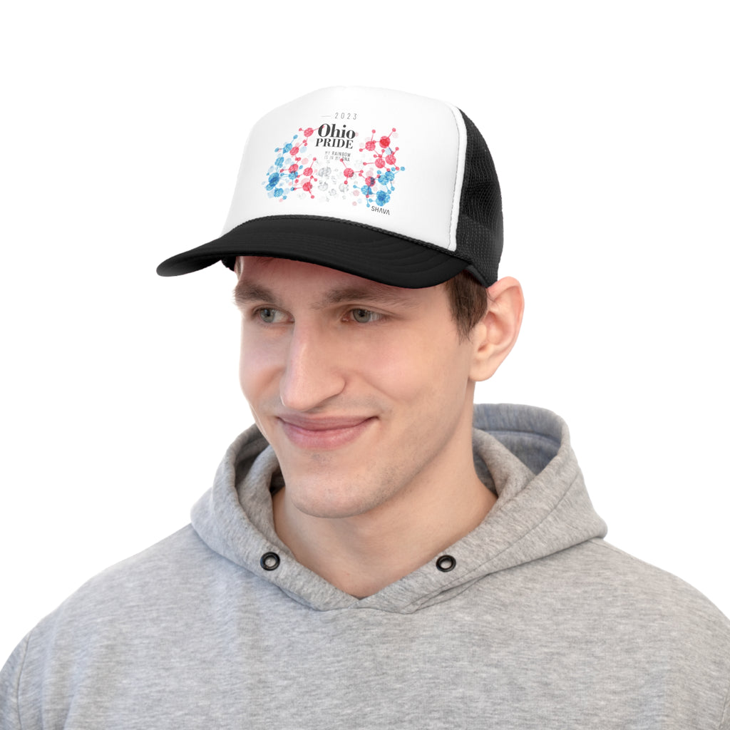 Transgender Flag Trucker Caps Ohio Pride - My Rainbow is In My DNA Printify