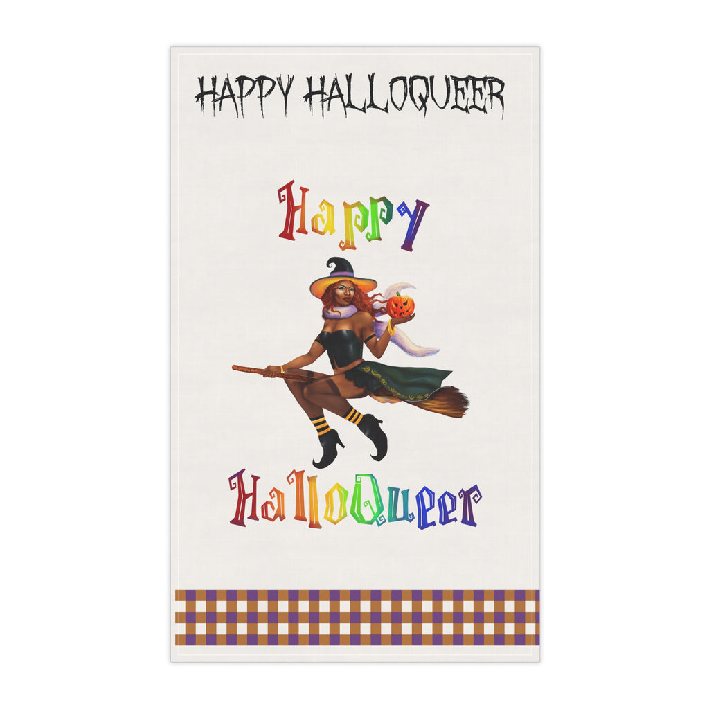 Halloween Kitchen Towel - Happy Halloqueer - Happy HalloQueer Black Bitches Printify