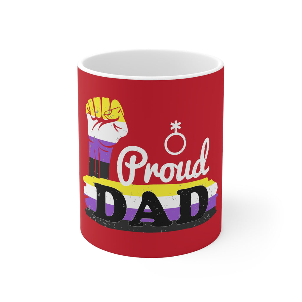 Non Binary Pride Flag Ceramic Mug - Proud Dad Printify