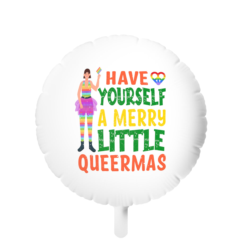 Christmas LGBTQ Mylar Helium Balloon ,Little Queermas Printify