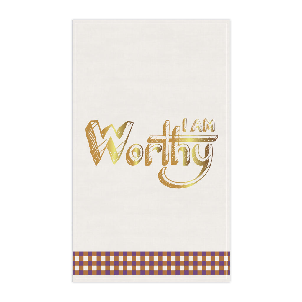 Christmas Kitchen Towel - I am Worthy Printify