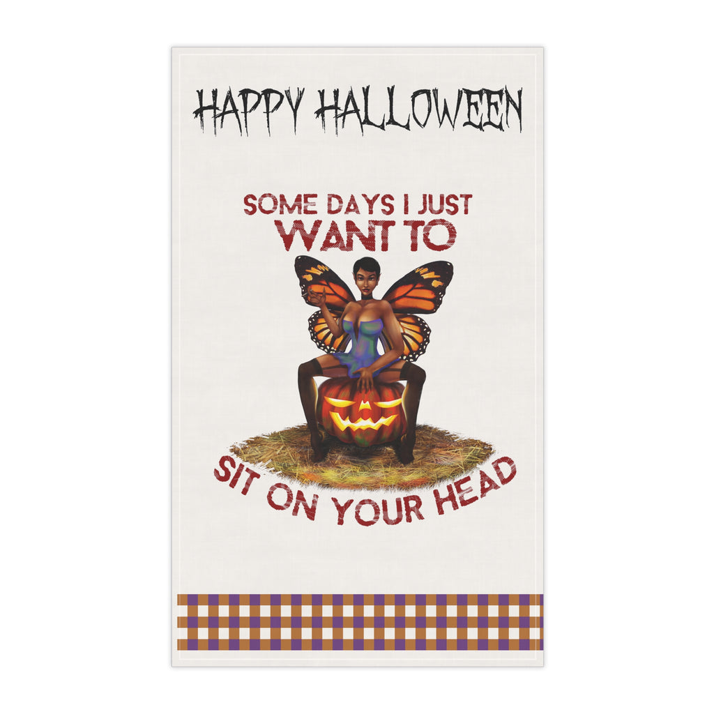 Halloween Kitchen Towel - Happy Halloween - Sit On Your Head Printify