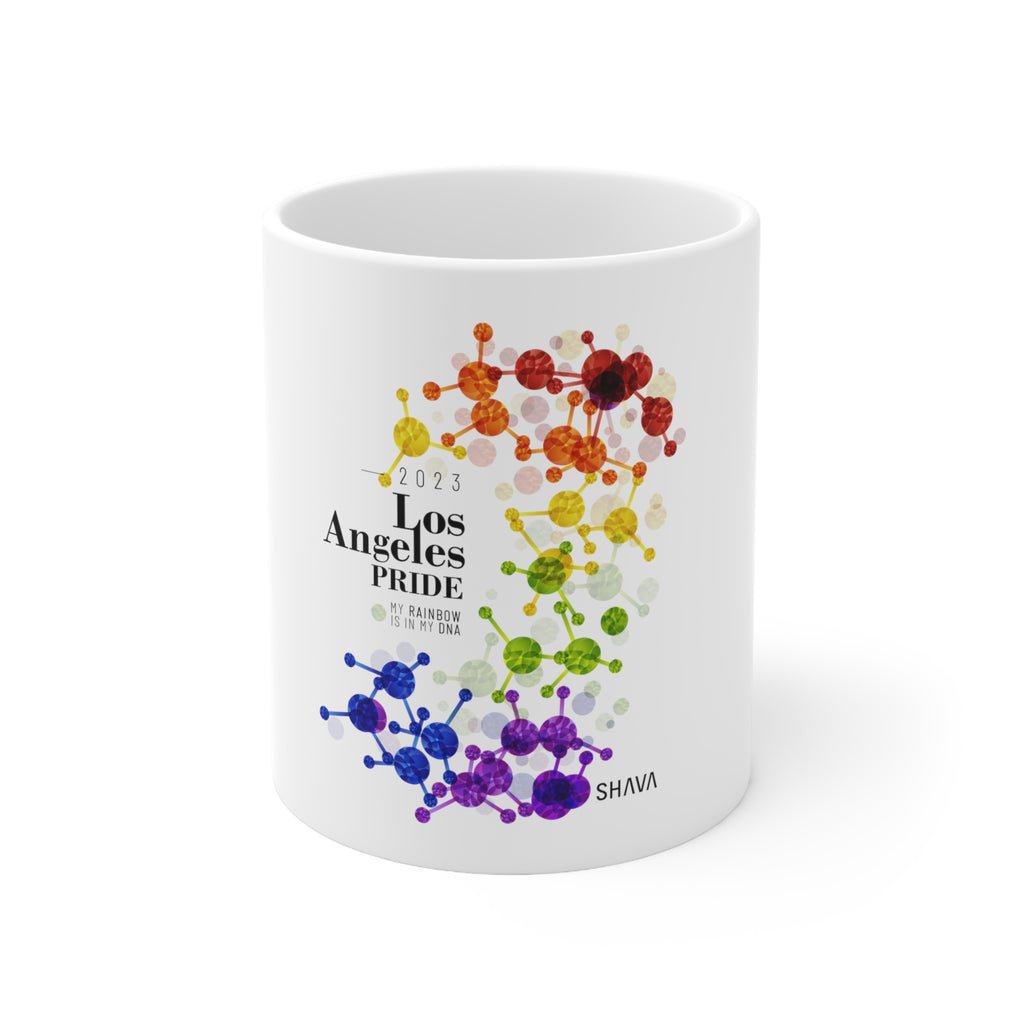 Rainbow Flag Los Angeles Pride Ceramic Mug - Rainbow Is In My DNA Printify