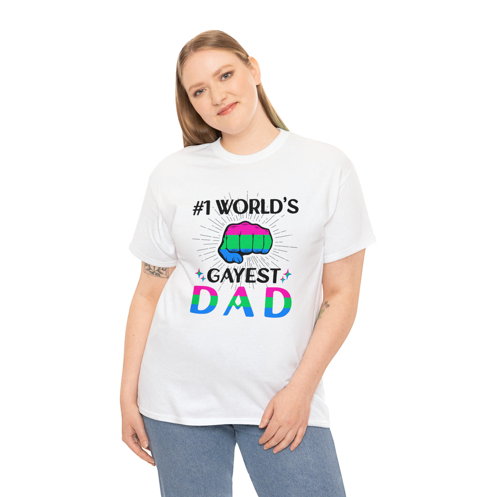 SHAVA CO Polysexual Flag, Unisex Heavy Cotton Tee - #1 World's Gayest Dad Printify