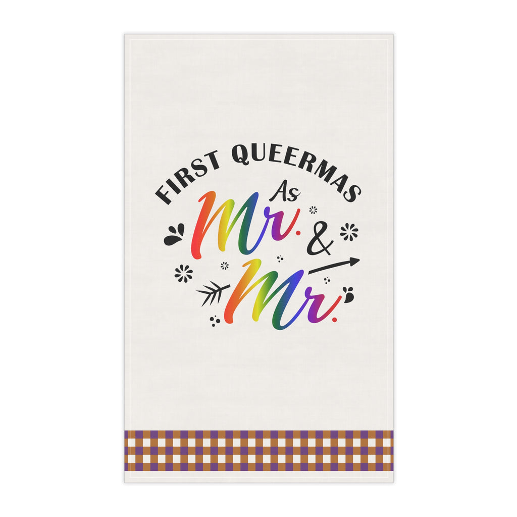 Christmas LGBTQ  Kitchen Towel - First Queermas Printify